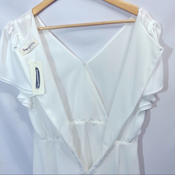 Impressions New with Tags white midi dress Medium - Picture 7 of 8